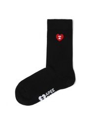 A BATHING APE(�A�x�C�V���O�G�C�v)��HEART EMBROIDERY BADGE SOCKS(�\�b�N�X/�C��)