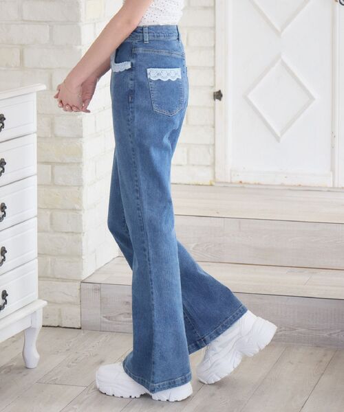 ems excite（エムズエキサイト）の「ポケットレースデニムPT（デニムパンツ・レディース・ブルー/ブラック・SMALL/MEDIUM）」の20枚目の写真