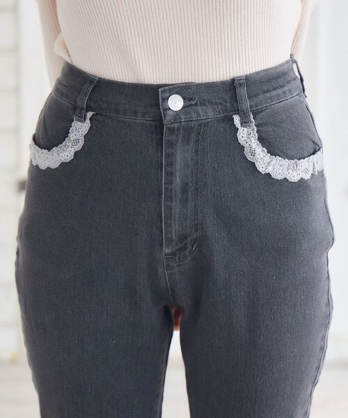 ems excite（エムズエキサイト）の「ポケットレースデニムPT（デニムパンツ・レディース・ブルー/ブラック・SMALL/MEDIUM）」の21枚目の写真
