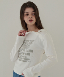 5OML（オーオーエムエル）の「リブフードレタリングロングスリーブ（アイボリー）（パーカー）」