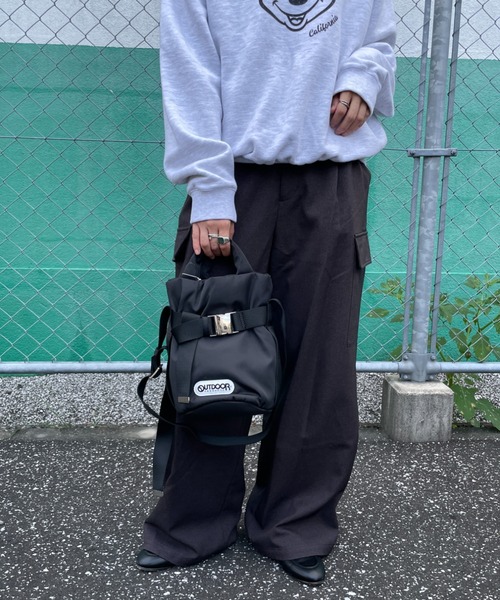 OUTDOOR PRODUCTS（アウトドアプロダクツ）の「[OUTDOOR PRODUCTS/アウトドアプロダクツ] OUTDOOR 2WAY ベルト トートバッグ（ショルダーバッグ・レディース・ブラック/ブラウン・F）」の9枚目の写真