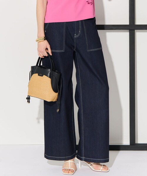 23区(ニジュウサンク)の「23区DENIM サマー ベイカーパンツ(デニムパンツ・レディース・ネイビー系/ターコイズブルー系/スカイブルー系・40/38/36)」の3枚目の写真