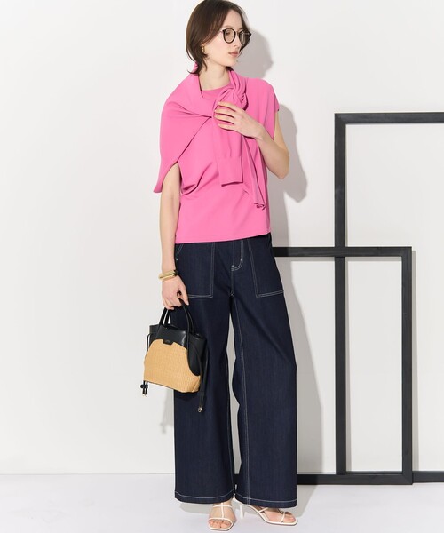 23区(ニジュウサンク)の「23区DENIM サマー ベイカーパンツ(デニムパンツ・レディース・ネイビー系/ターコイズブルー系/スカイブルー系・40/38/36)」の16枚目の写真