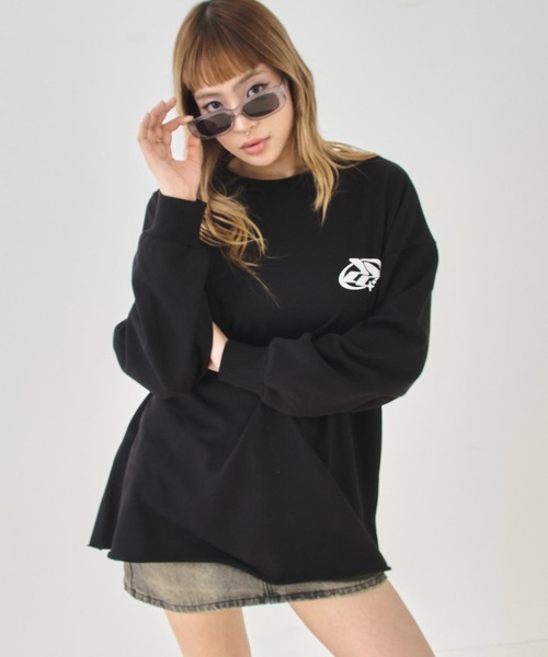 ANAP（アナップ）の「ロゴプリントカットオフミニ裏毛トップス（その他トップス・レディース・ブルー/ブラック/ホワイト・F）」の10枚目の写真