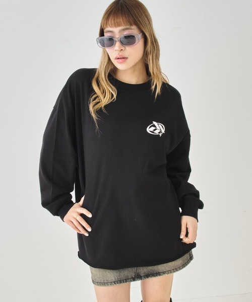 ANAP（アナップ）の「ロゴプリントカットオフミニ裏毛トップス（その他トップス・レディース・ブルー/ブラック/ホワイト・F）」の11枚目の写真