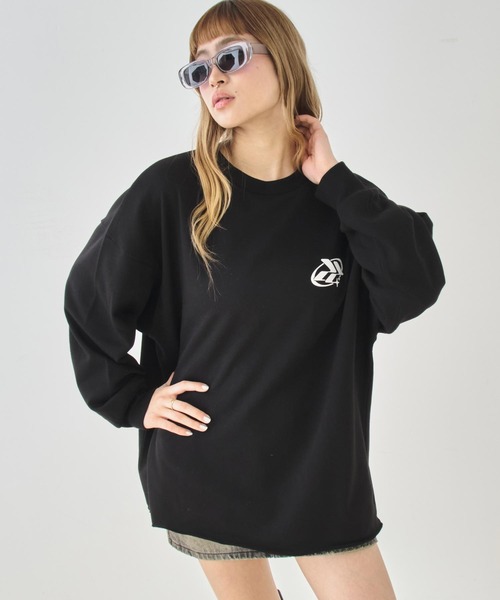 ANAP（アナップ）の「ロゴプリントカットオフミニ裏毛トップス（その他トップス・レディース・ブルー/ブラック/ホワイト・F）」の12枚目の写真