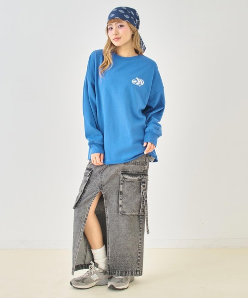 ANAP（アナップ）の「ロゴプリントカットオフミニ裏毛トップス（その他トップス・レディース・ブルー/ブラック/ホワイト・F）」の17枚目の写真