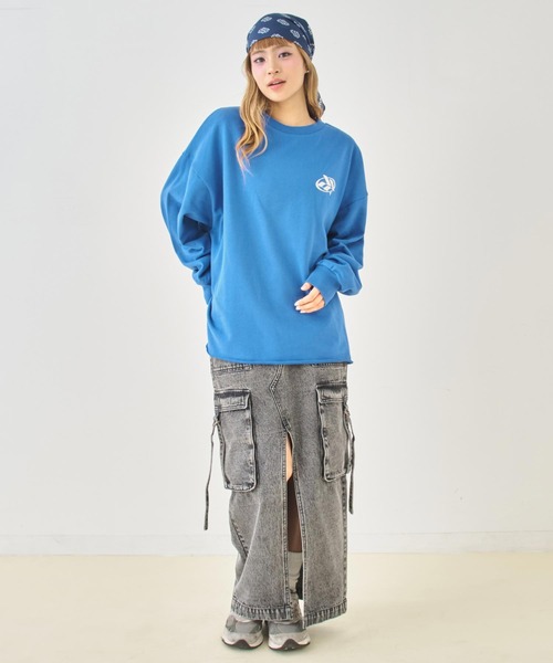 ANAP（アナップ）の「ロゴプリントカットオフミニ裏毛トップス（その他トップス・レディース・ブルー/ブラック/ホワイト・F）」の18枚目の写真