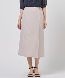【セット着用可】リネンバイオシャンブレー Aライン スカート