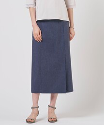 【セット着用可】リネンバイオシャンブレー Aライン スカート