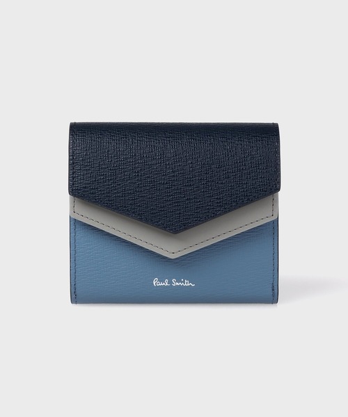 Paul Smith ダークブルー 2つ折り財布 値下げ可能 Paul Smith（ポール・スミス） 未使用 財布 二つ折り ゴートレザー