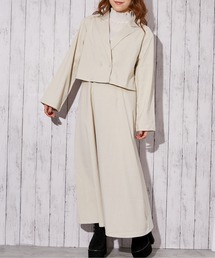 GORGE | 《麻調・ワンピース＆ショートジャケット》セットアップ／キレイめ×フェミニン／春夏秋／全3色(ワンピース)