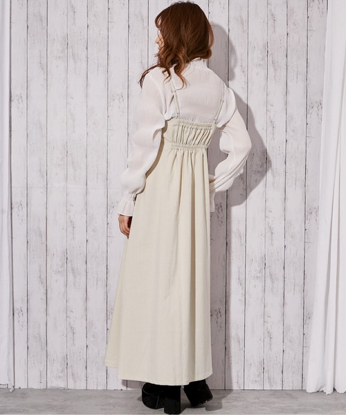 GORGE（ゴージ）の「《麻調・ワンピース＆ショートジャケット》セットアップ／キレイめ×フェミニン／春夏秋／全3色（ワンピース・レディース・アイボリー/ブラック/グレー・F）」の7枚目の写真