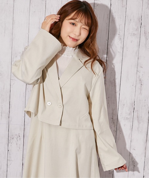 GORGE（ゴージ）の「《麻調・ワンピース＆ショートジャケット》セットアップ／キレイめ×フェミニン／春夏秋／全3色（ワンピース・レディース・アイボリー/ブラック/グレー・F）」の8枚目の写真