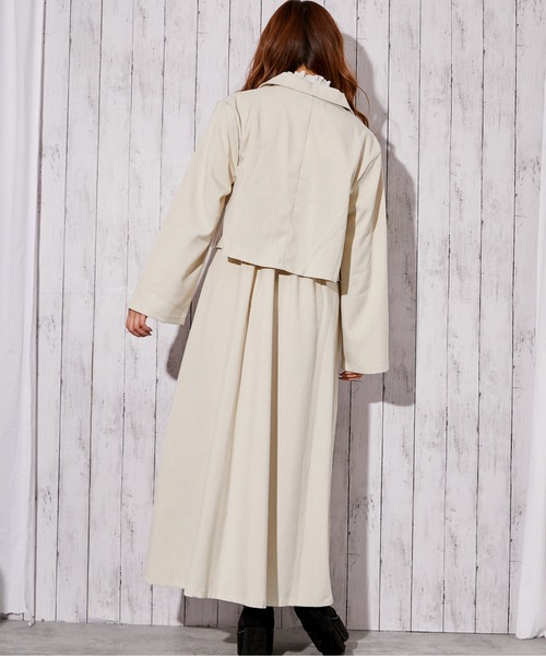 GORGE（ゴージ）の「《麻調・ワンピース＆ショートジャケット》セットアップ／キレイめ×フェミニン／春夏秋／全3色（ワンピース・レディース・アイボリー/ブラック/グレー・F）」の11枚目の写真