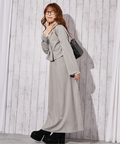GORGE（ゴージ）の「《麻調・ワンピース＆ショートジャケット》セットアップ／キレイめ×フェミニン／春夏秋／全3色（ワンピース・レディース・アイボリー/ブラック/グレー・F）」の17枚目の写真