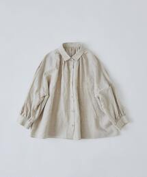 conges payes ADIEU TRISTESSE（コンジェ ペイエ アデュートリステス）の「【4月お気に入り登録ブランド内5位】コットンリネンギャザーシャツ（シャツ/ブラウス）」
