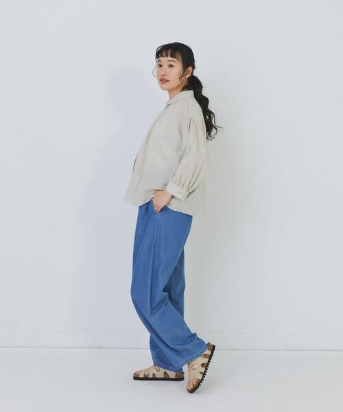 conges payes ADIEU TRISTESSE（コンジェ ペイエ アデュートリステス）の「コットンリネンギャザーシャツ（シャツ/ブラウス・レディース・ベージュ/イエロー/ミント・38）」の13枚目の写真