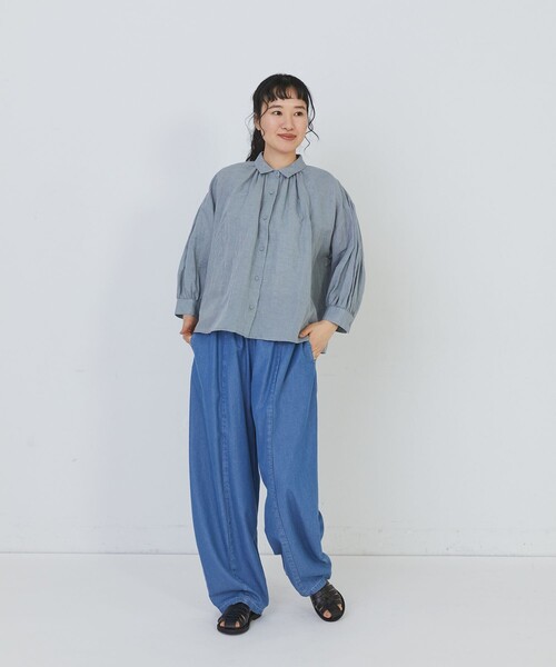 conges payes ADIEU TRISTESSE(コンジェ ペイエ アデュートリステス)の「コットンリネンギャザーシャツ(シャツ/ブラウス・レディース・ベージュ/イエロー/ミント・38)」の16枚目の写真