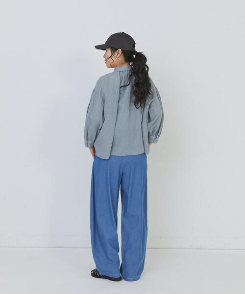 conges payes ADIEU TRISTESSE（コンジェ ペイエ アデュートリステス）の「コットンリネンギャザーシャツ（シャツ/ブラウス・レディース・ベージュ/イエロー/ミント・38）」の8枚目の写真