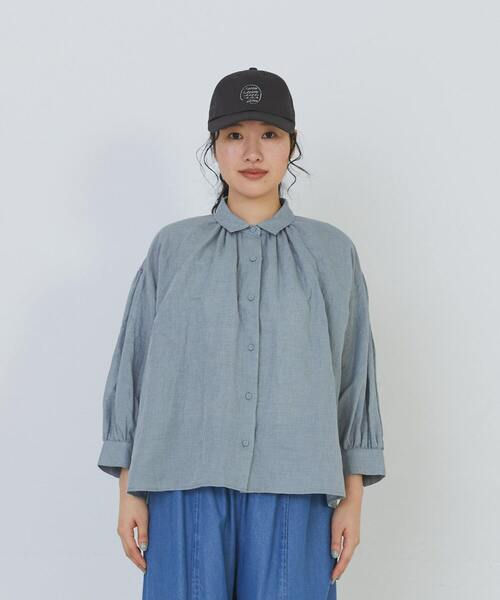 conges payes ADIEU TRISTESSE（コンジェ ペイエ アデュートリステス）の「コットンリネンギャザーシャツ（シャツ/ブラウス・レディース・ベージュ/イエロー/ミント・38）」の10枚目の写真