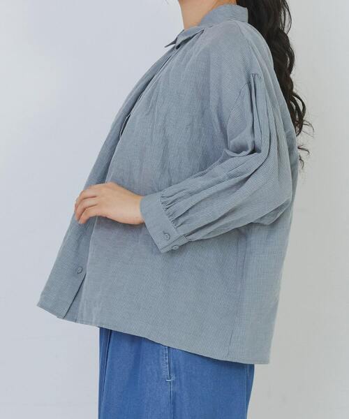 conges payes ADIEU TRISTESSE（コンジェ ペイエ アデュートリステス）の「コットンリネンギャザーシャツ（シャツ/ブラウス・レディース・ベージュ/イエロー/ミント・38）」の7枚目の写真