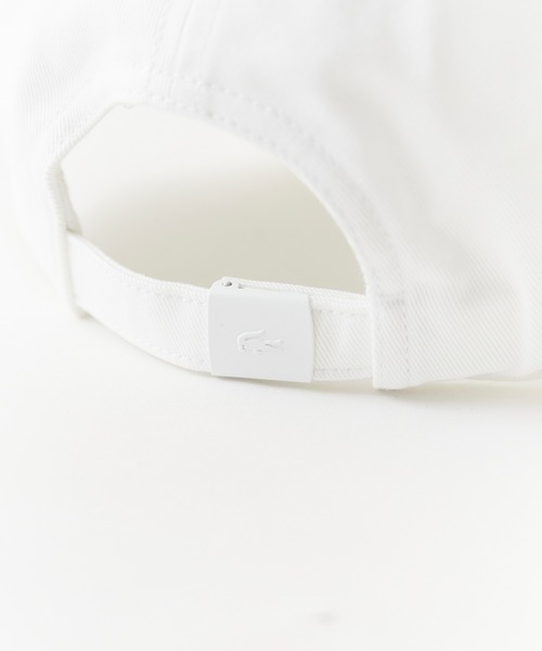LACOSTE（ラコステ）の「LACOSTE/ラコステ カーブバイザー 刺繍ワッペン コットン6パネルキャップ 2026年春夏（キャップ・キッズ・ホワイト/ネイビー・FREE）」の4枚目の写真