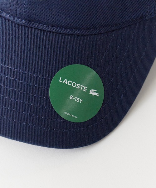LACOSTE（ラコステ）の「LACOSTE/ラコステ カーブバイザー 刺繍ワッペン コットン6パネルキャップ 2026年春夏（キャップ・キッズ・ホワイト/ネイビー・FREE）」の9枚目の写真