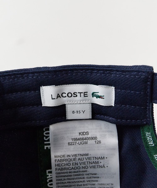 LACOSTE（ラコステ）の「LACOSTE/ラコステ カーブバイザー 刺繍ワッペン コットン6パネルキャップ 2026年春夏（キャップ・キッズ・ホワイト/ネイビー・FREE）」の15枚目の写真