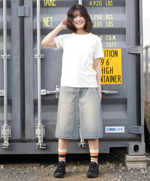 NEW ERA(ニューエラ)の「NEW ERA/ニューエラ レディース 半袖 クロップドTシャツ WS SS TEE FLAG(Tシャツ/カットソー・レディース・ブラック/ホワイト・S/M)」の6枚目の写真