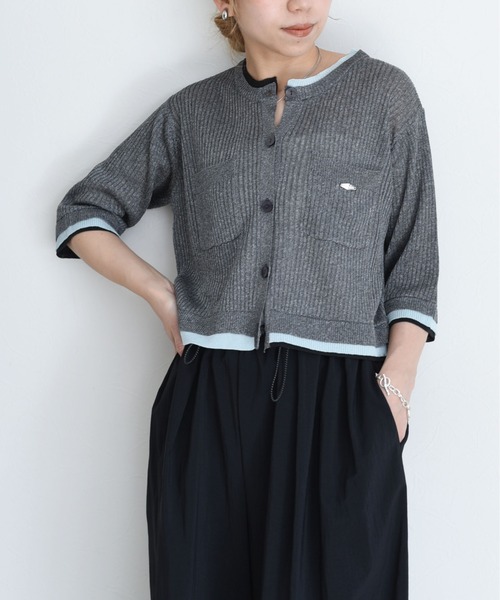 Eimee Law(エイミーロウ)の「レイヤードライクハーフスリーブカーディガン(カーディガン/ボレロ・レディース・ベージュ/ブラック/グレー・FREE)」の2枚目の写真