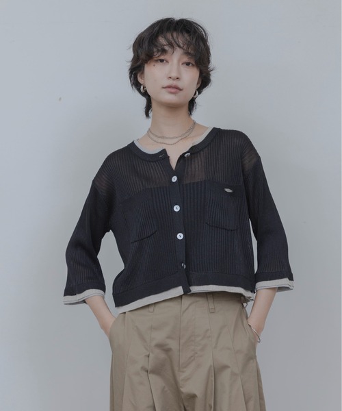 Eimee Law(エイミーロウ)の「レイヤードライクハーフスリーブカーディガン(カーディガン/ボレロ・レディース・ベージュ/ブラック/グレー・FREE)」の17枚目の写真