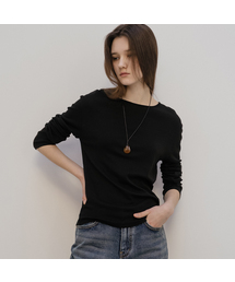 Modal basic slim t-shirt_Black