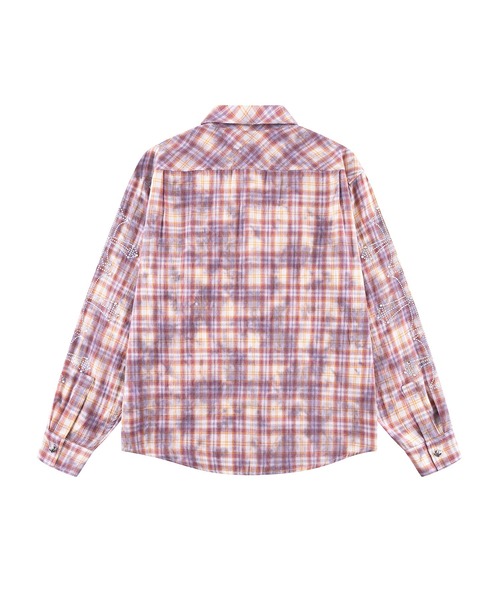 SUPPLIER(サプライヤー)の「チェックシャツ|Rhinestone Cross Check Shirt|SUPPLIER(シャツ/ブラウス・メンズ・ブルー/ピンク・SMALL/MEDIUM/LARGE/X-LARGE)」の8枚目の写真