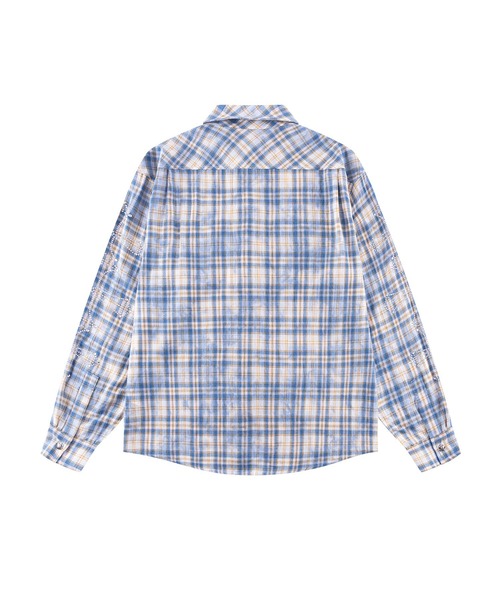 SUPPLIER(サプライヤー)の「チェックシャツ|Rhinestone Cross Check Shirt|SUPPLIER(シャツ/ブラウス・メンズ・ブルー/ピンク・SMALL/MEDIUM/LARGE/X-LARGE)」の16枚目の写真