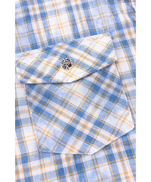 SUPPLIER(サプライヤー)の「チェックシャツ|Rhinestone Cross Check Shirt|SUPPLIER(シャツ/ブラウス・メンズ・ブルー/ピンク・SMALL/MEDIUM/LARGE/X-LARGE)」の13枚目の写真