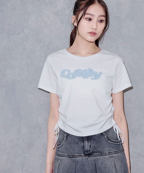 repipi armario(レピピ アルマリオ)の「ワッペンシャーリングTシャツ【綿100%】(Tシャツ/カットソー・キッズ・ブラック/イエロー/ピンク/オフホワイト/その他7/ブラック系その他/ホワイト・SMALL/MEDIUM/LARGE)」の1枚目の写真