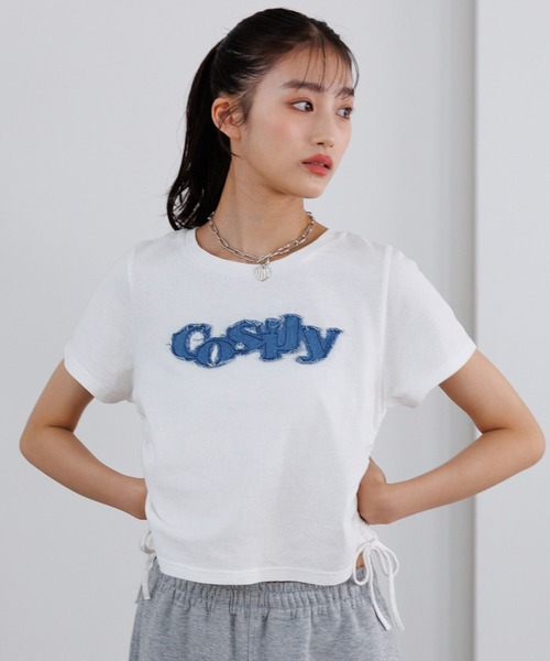 repipi armario(レピピ アルマリオ)の「ワッペンシャーリングTシャツ【綿100%】(Tシャツ/カットソー・キッズ・ブラック/イエロー/ピンク/オフホワイト/その他7/ブラック系その他/ホワイト・SMALL/MEDIUM/LARGE)」の2枚目の写真
