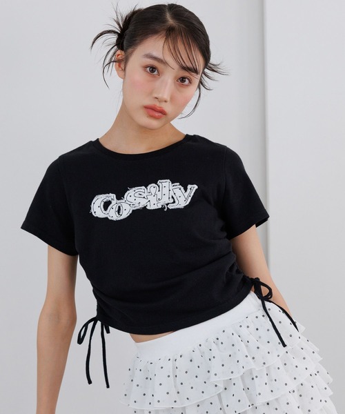 repipi armario(レピピ アルマリオ)の「ワッペンシャーリングTシャツ【綿100%】(Tシャツ/カットソー・キッズ・ブラック/イエロー/ピンク/オフホワイト/その他7/ブラック系その他/ホワイト・SMALL/MEDIUM/LARGE)」の3枚目の写真