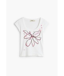 Desigual | フィットしたフラワーTシャツ(Tシャツ/カットソー)