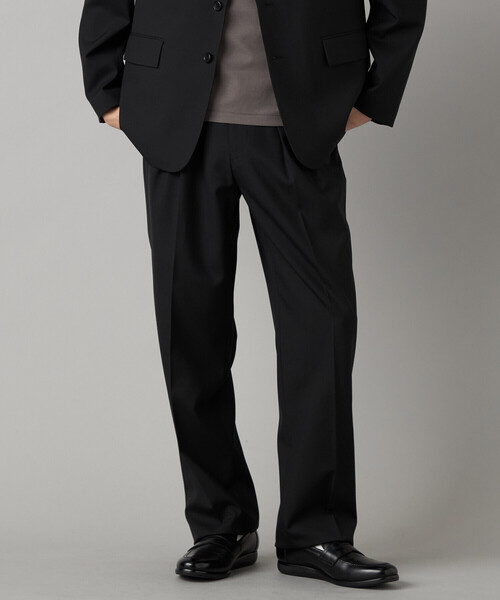 COMME CA MEN（コムサメン）の「【セットアップ対応】尾州産 ウォッシャブルトロ 2タックパンツ（スラックス・メンズ・ブラック/グレー・S/L/M）」の2枚目の写真