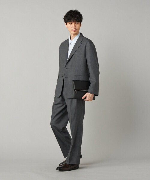 COMME CA MEN（コムサメン）の「【セットアップ対応】尾州産 ウォッシャブルトロ 2タックパンツ（スラックス・メンズ・ブラック/グレー・S/L/M）」の9枚目の写真