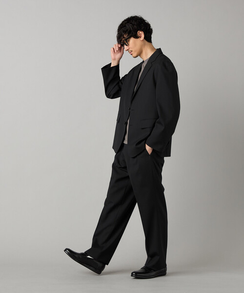 COMME CA MEN（コムサメン）の「【セットアップ対応】尾州産 ウォッシャブルトロ 2タックパンツ（スラックス・メンズ・ブラック/グレー・S/L/M）」の13枚目の写真