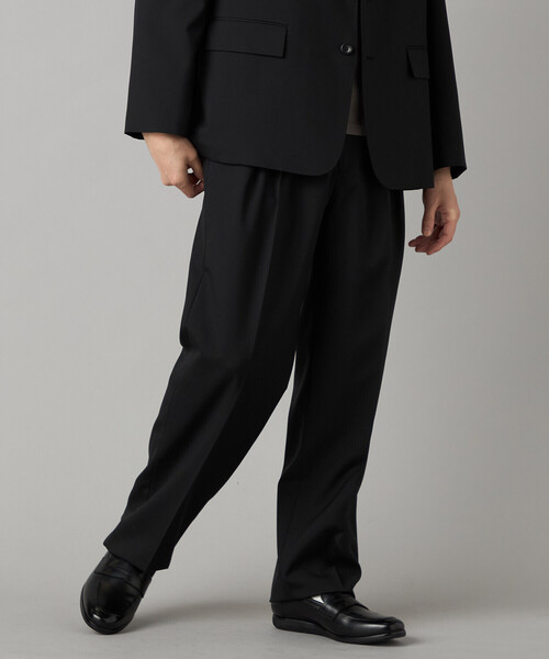 COMME CA MEN（コムサメン）の「【セットアップ対応】尾州産 ウォッシャブルトロ 2タックパンツ（スラックス・メンズ・ブラック/グレー・S/L/M）」の15枚目の写真