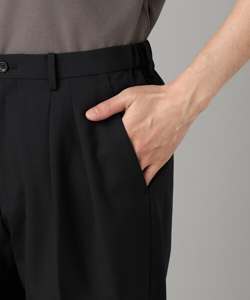 COMME CA MEN（コムサメン）の「【セットアップ対応】尾州産 ウォッシャブルトロ 2タックパンツ（スラックス・メンズ・ブラック/グレー・S/L/M）」の21枚目の写真