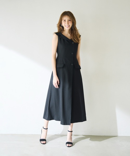 Audie a Muses(オーディアミューズ)の「【モデル美香×Audie a Muses】ラップ風デザインワンピース(ワンピース・レディース・グレー/ブラック・36/40/42/38)」の2枚目の写真