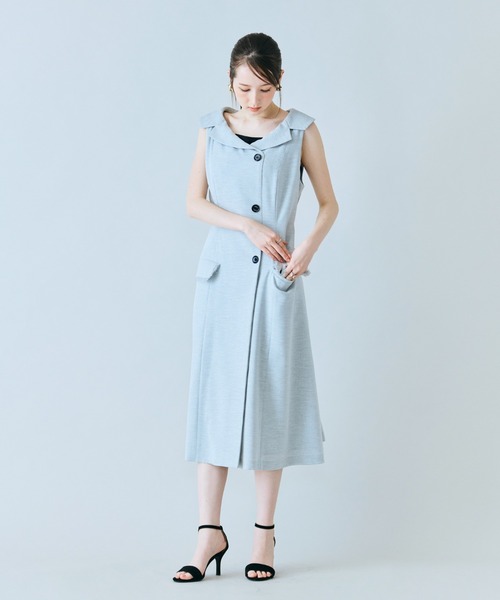 Audie a Muses(オーディアミューズ)の「【モデル美香×Audie a Muses】ラップ風デザインワンピース(ワンピース・レディース・グレー/ブラック・36/40/42/38)」の17枚目の写真
