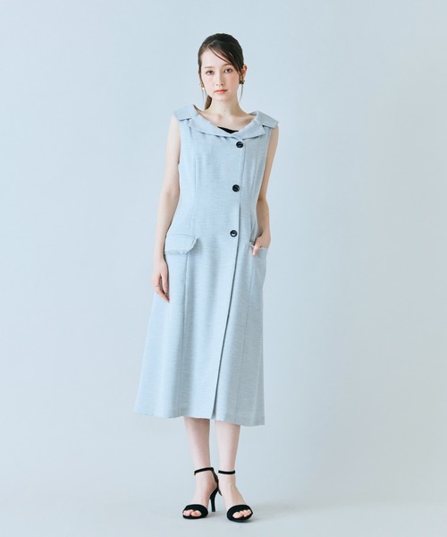 Audie a Muses(オーディアミューズ)の「【モデル美香×Audie a Muses】ラップ風デザインワンピース(ワンピース・レディース・グレー/ブラック・36/40/42/38)」の18枚目の写真