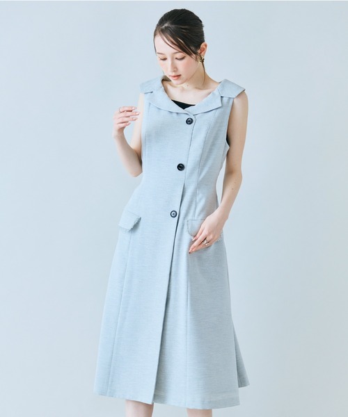Audie a Muses(オーディアミューズ)の「【モデル美香×Audie a Muses】ラップ風デザインワンピース(ワンピース・レディース・グレー/ブラック・36/40/42/38)」の19枚目の写真