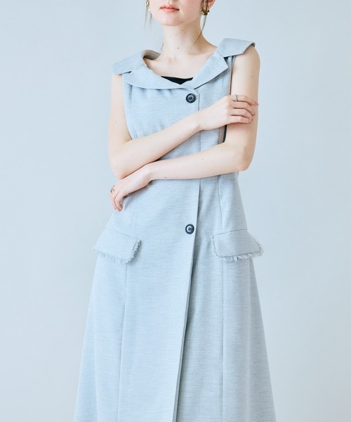 Audie a Muses(オーディアミューズ)の「【モデル美香×Audie a Muses】ラップ風デザインワンピース(ワンピース・レディース・グレー/ブラック・36/40/42/38)」の22枚目の写真